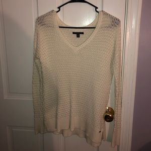 white v neck sweater